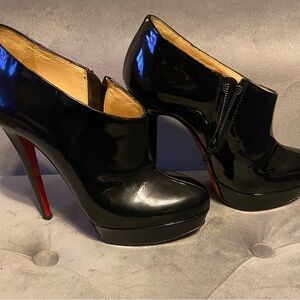Christian Louboutin Black and Red Patent Leather Heels